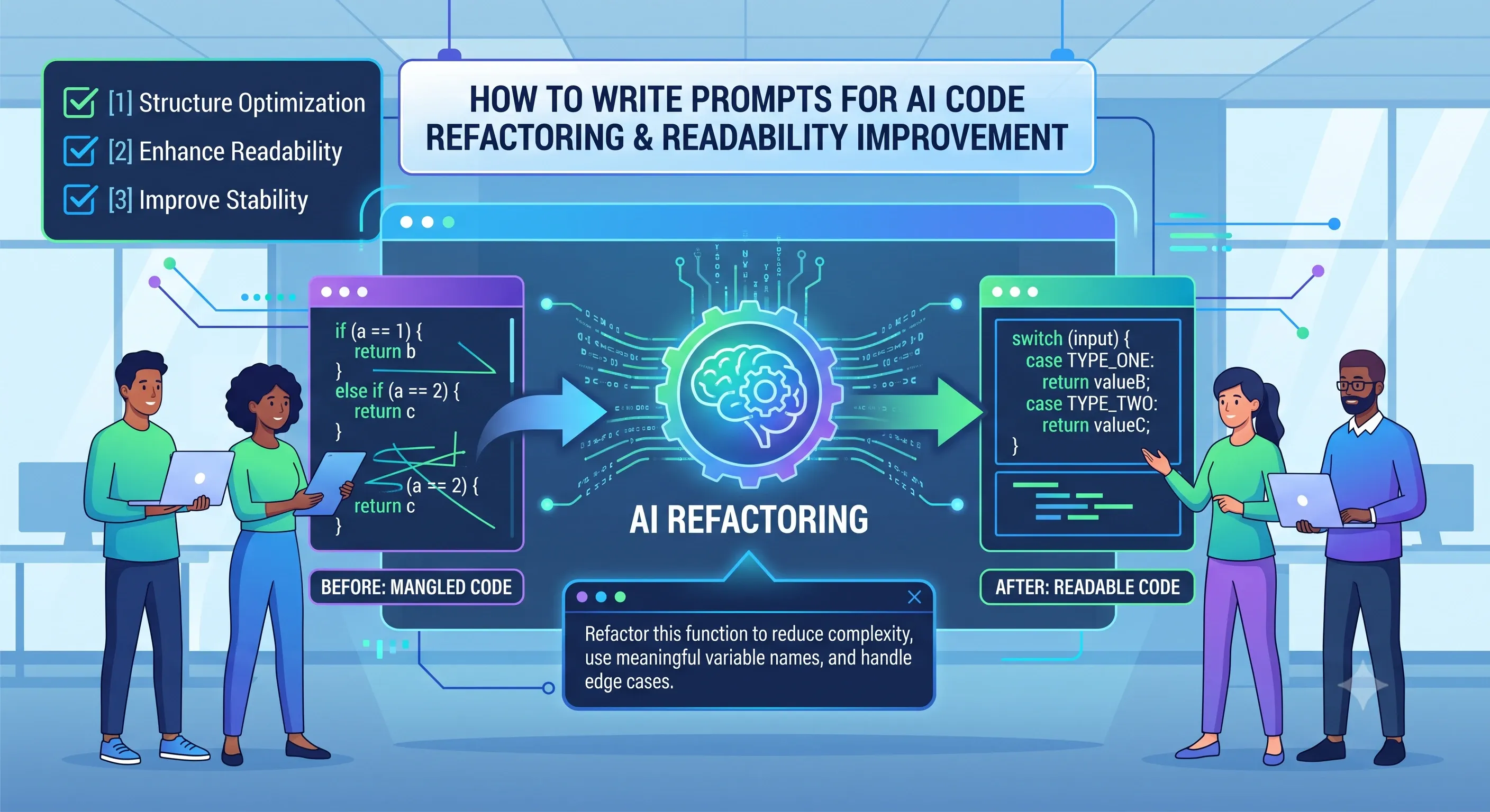 AI로 코드 리팩토링과 가독성 개선 프롬프트 작성하는 법 대표 이미지