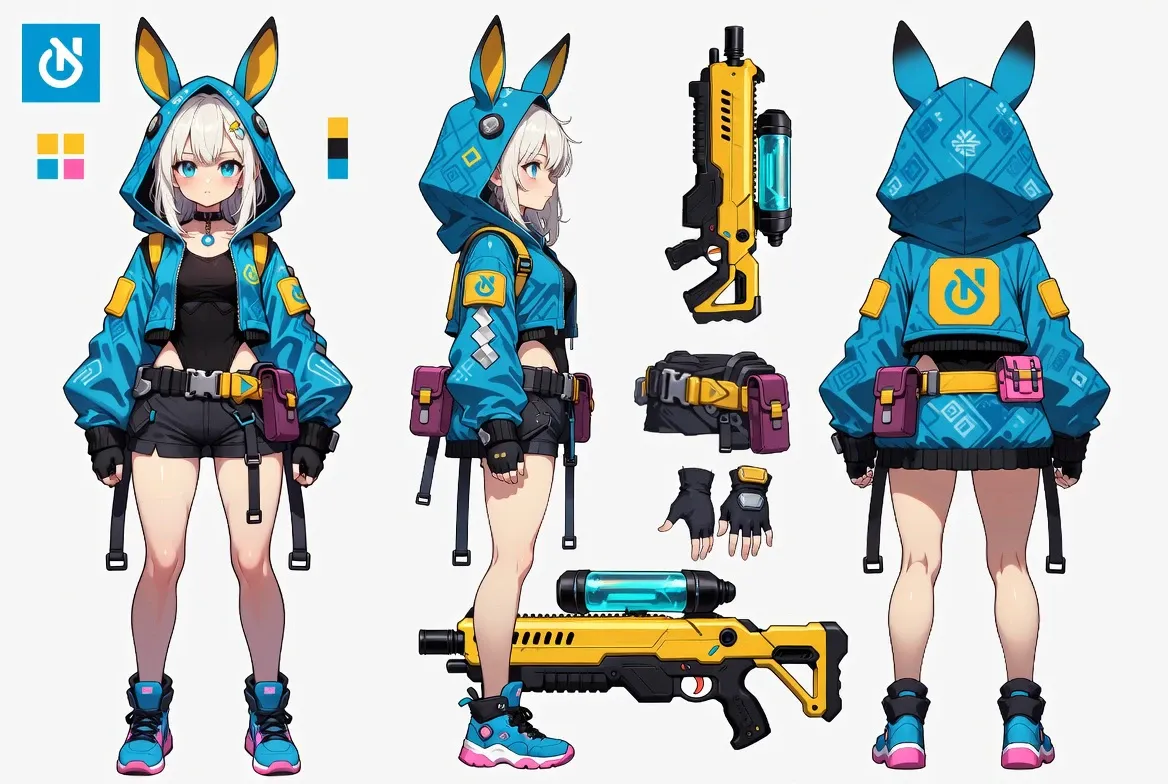Grok 캐랙터 콘셉트 아트 시트